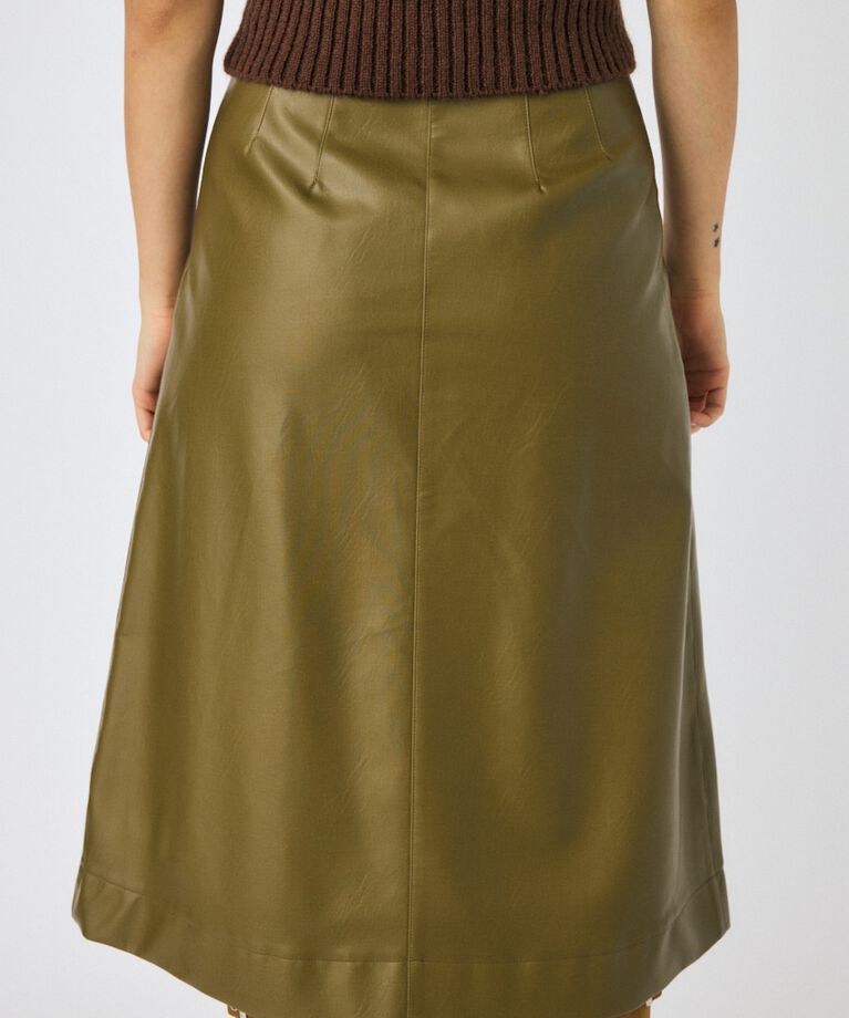 MOUSSY「F/LEATHER TUCKED ミディスカート」|スカート|
