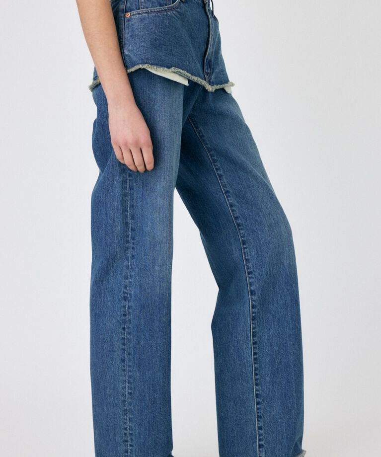 MOUSSY「LAYERED WIDE STRAIGHT デニム」|デニム|
