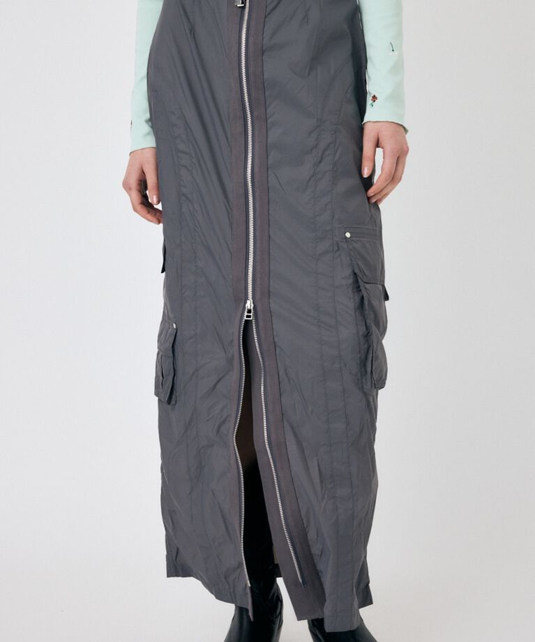 MOUSSY「FRONT ZIP FUNCTION スカート」|スカート|GRY