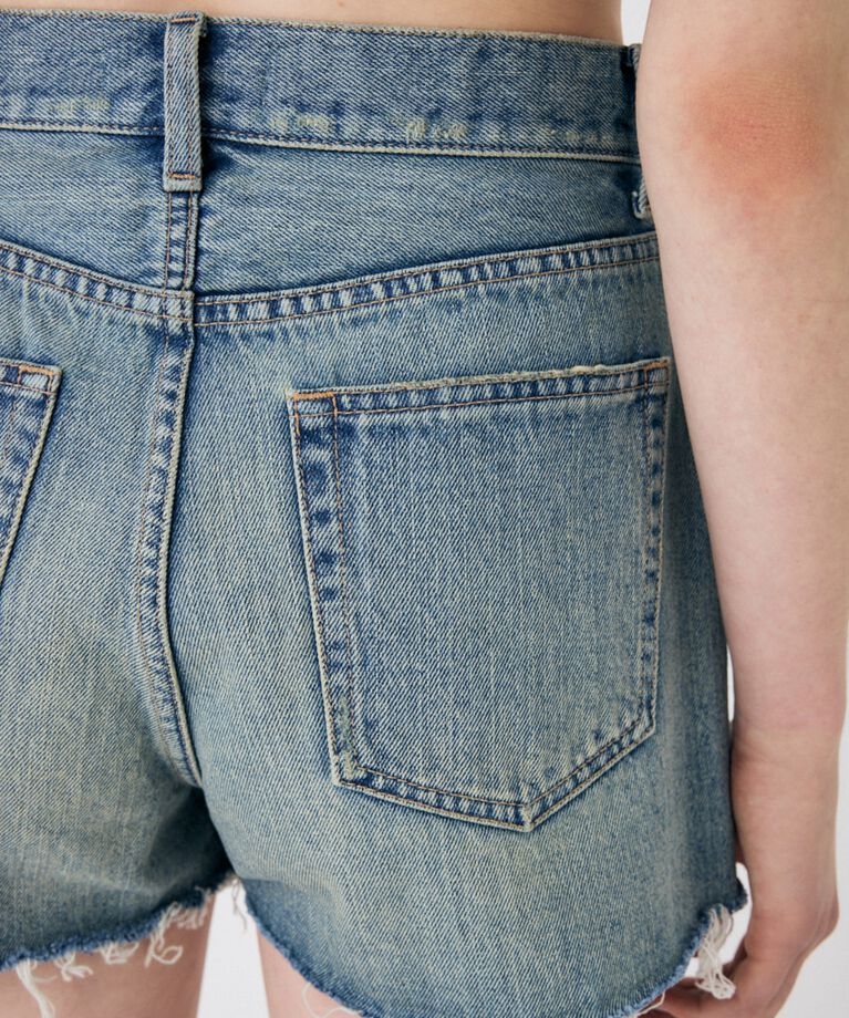 MOUSSY「CUT OFF DAMAGE ショートパンツ」|デニム|