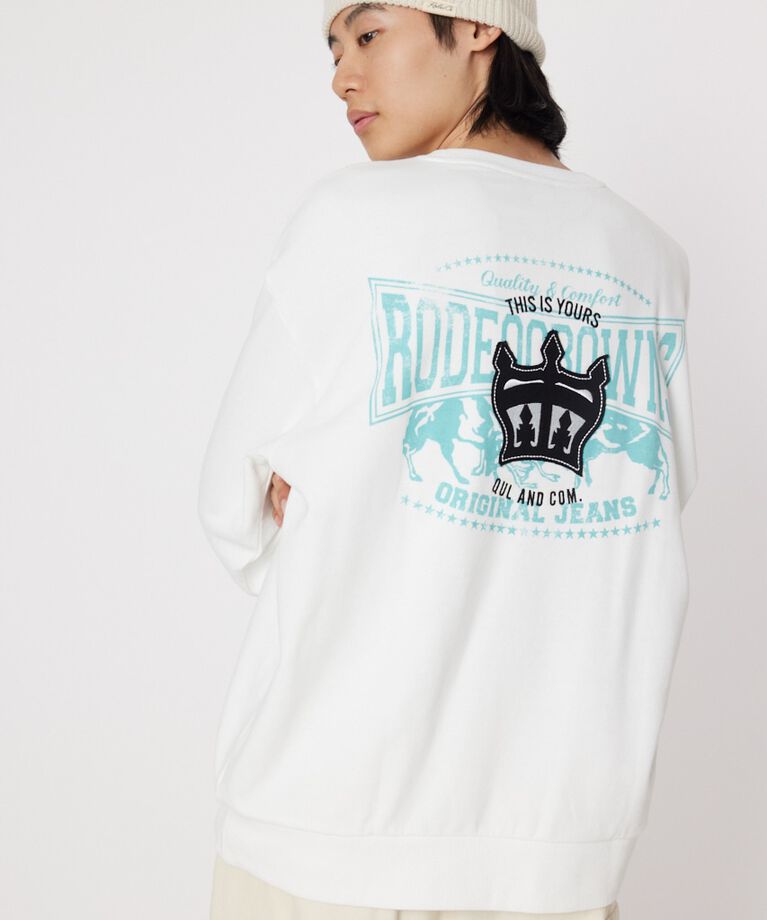RODEO CROWNS「メンズOP LOGOスウェットトップス」|パーカー|O/WHT1