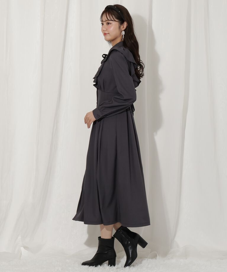 WILLSELECTION「ラッフルフリルタックウエストシャツワンピース」|ワンピース|