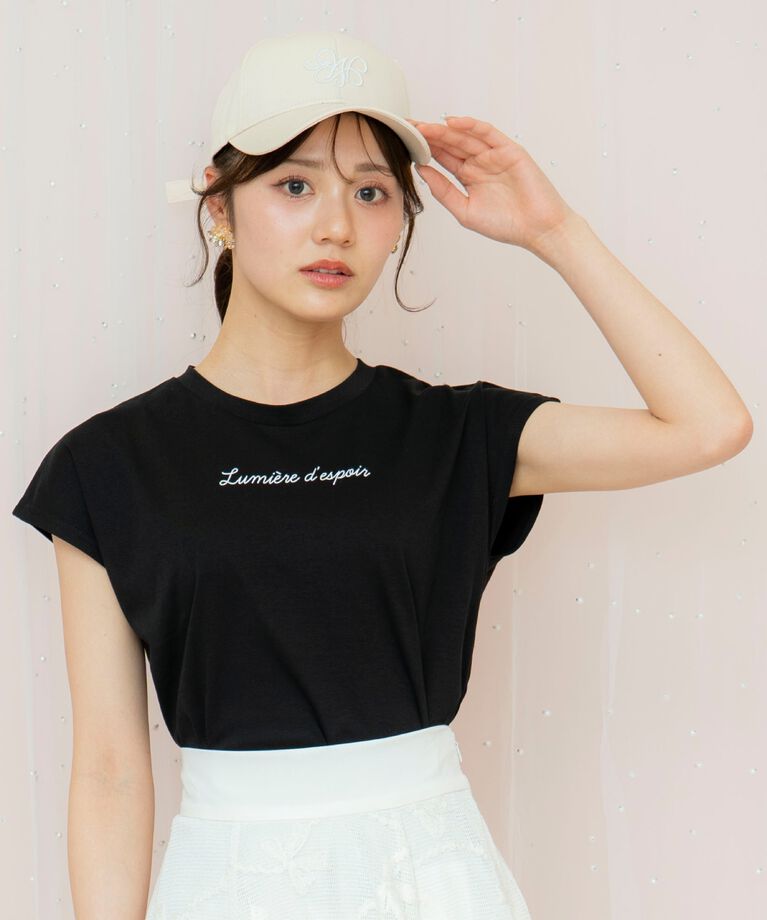 WILLSELECTION「バックリボンフレンチスリーブロゴTシャツ」|Tシャツ・カットソー|ブラック