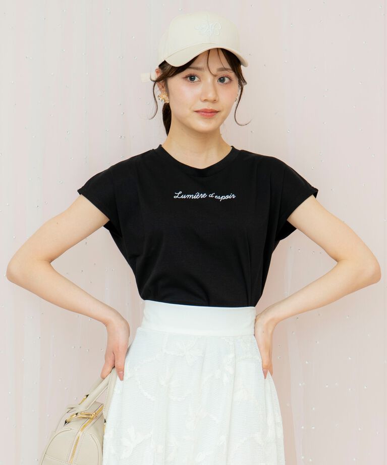 WILLSELECTION「バックリボンフレンチスリーブロゴTシャツ」|Tシャツ・カットソー|
