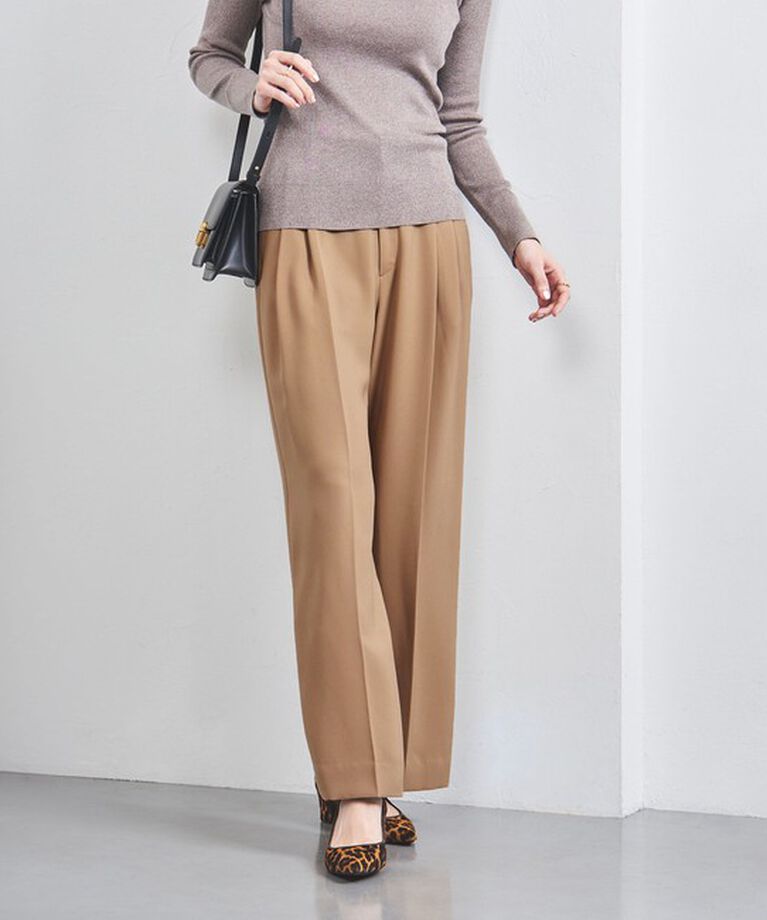 UNITED ARROWS「2タック ワイドパンツ」|スラックス|BEIGE