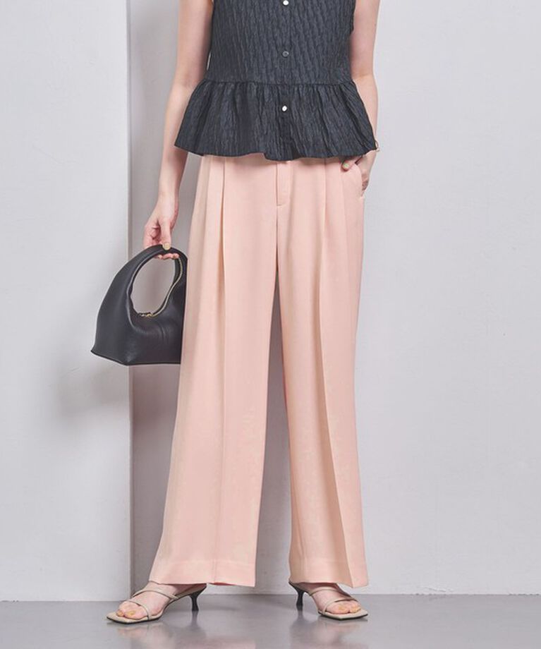 UNITED ARROWS「2タック ワイドパンツ」|スラックス|LT.PINK