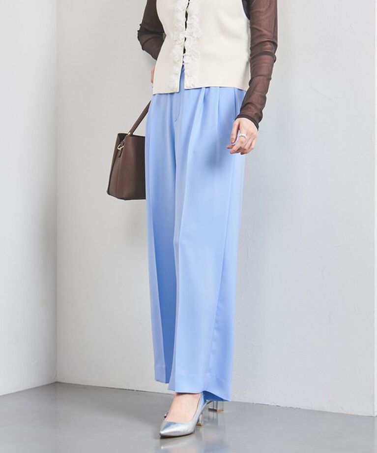 UNITED ARROWS「2タック ワイドパンツ」|スラックス|LT.BLUE