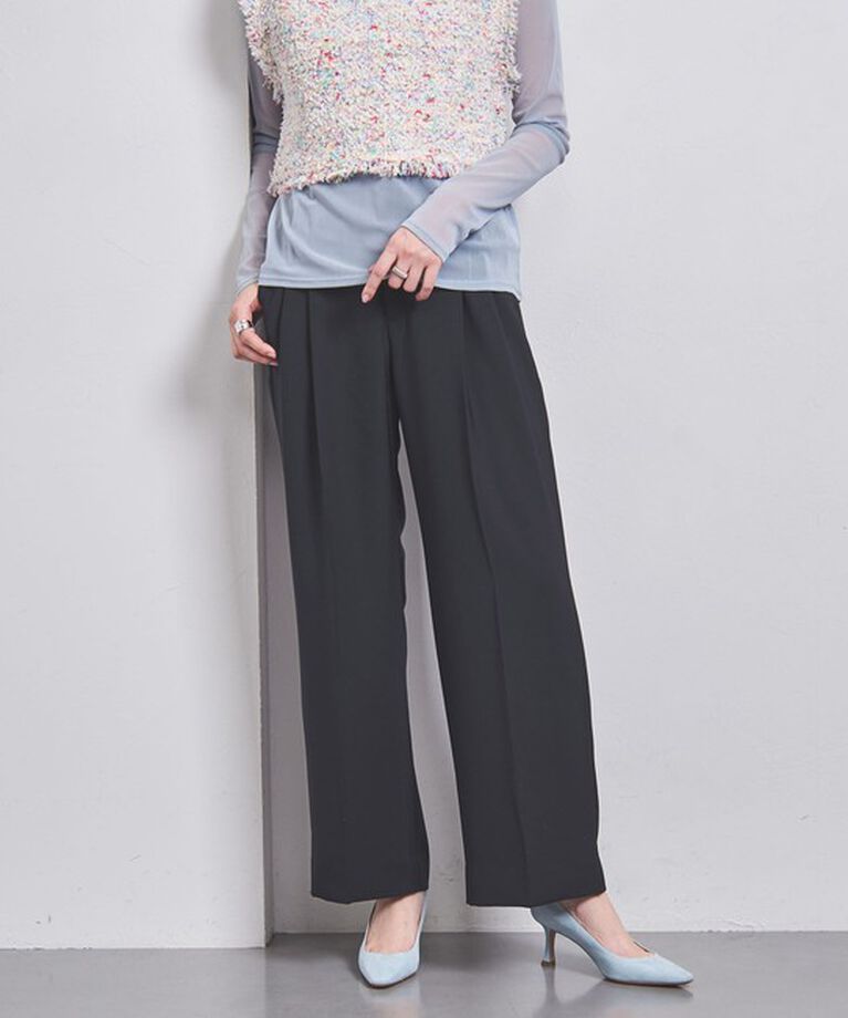 UNITED ARROWS「2タック ワイドパンツ」|スラックス|NAVY