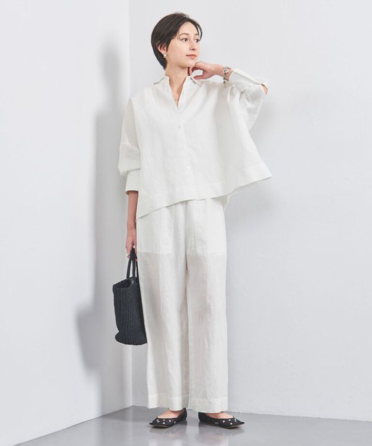 UNITED ARROWS「リネン パッチポケット イージーパンツ WHITE/YELLOW」|その他|