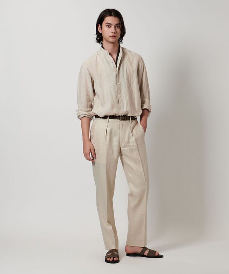 UNITED ARROWS「LIBECO バンドカラーシャツ」|シャツ・ブラウス|