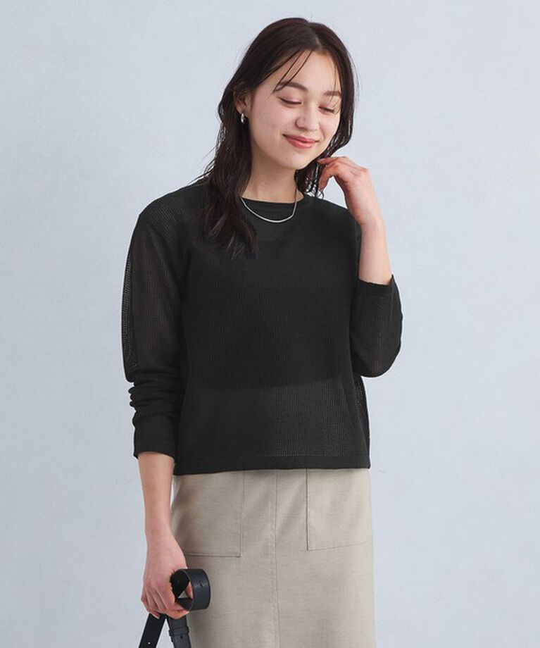 UNITED ARROWS green label relaxing「メッシュ クルーネック ニット プルオーバー -ウォッシャブル-」|ニット・セーター|