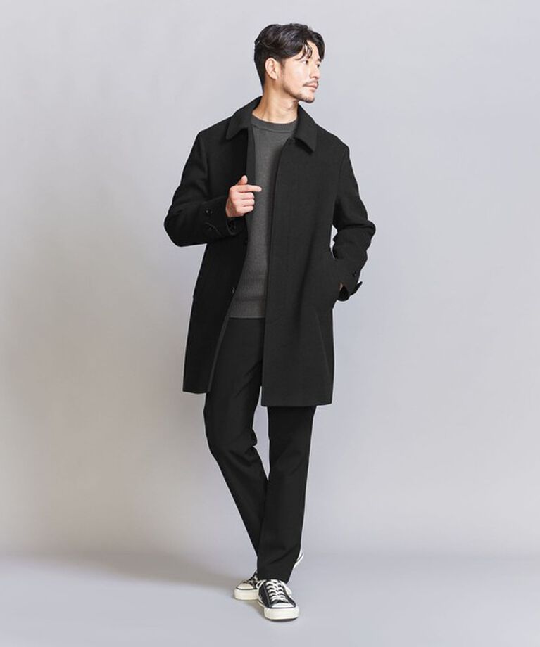 BEAUTY&YOUTH UNITED ARROWS「【WEB限定 WARDROBE SMART】PE メルトン バルカラーコート」|ステンカラーコート|