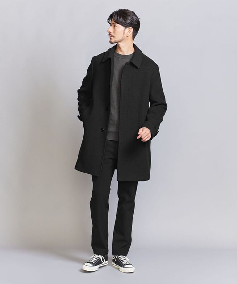 BEAUTY&YOUTH UNITED ARROWS「【WEB限定 WARDROBE SMART】PE メルトン バルカラーコート」|ステンカラーコート|