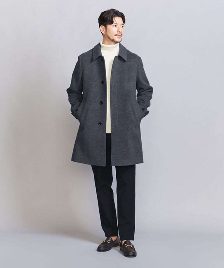 BEAUTY&YOUTH UNITED ARROWS「【WEB限定 WARDROBE SMART】PE メルトン バルカラーコート」|ステンカラーコート|