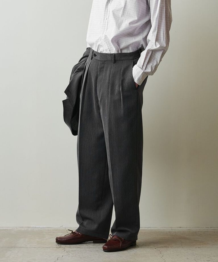 STEVEN ALAN「＜Steven Alan＞ PE/L ブッチャー イン ツープリーツ ドレス トラウザーズ ハーフイージー」|スラックス|