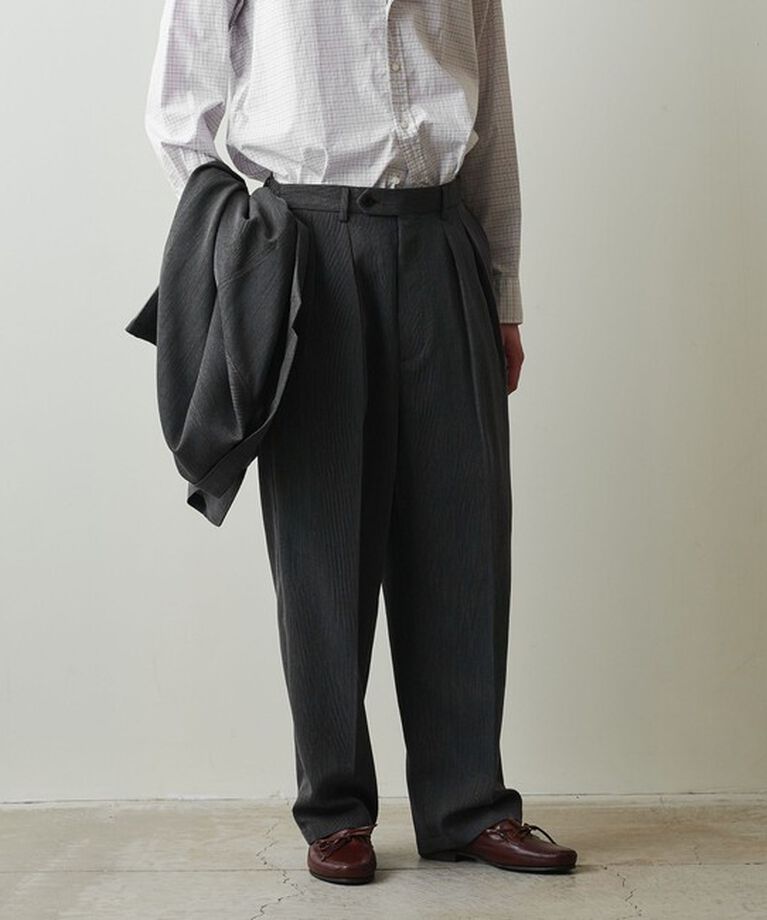 STEVEN ALAN「＜Steven Alan＞ PE/L ブッチャー イン ツープリーツ ドレス トラウザーズ ハーフイージー」|スラックス|