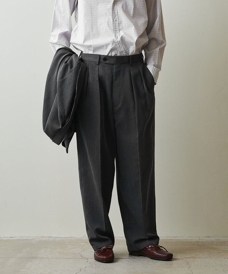 STEVEN ALAN「＜Steven Alan＞ PE/L ブッチャー イン ツープリーツ ドレス トラウザーズ ハーフイージー」|スラックス|