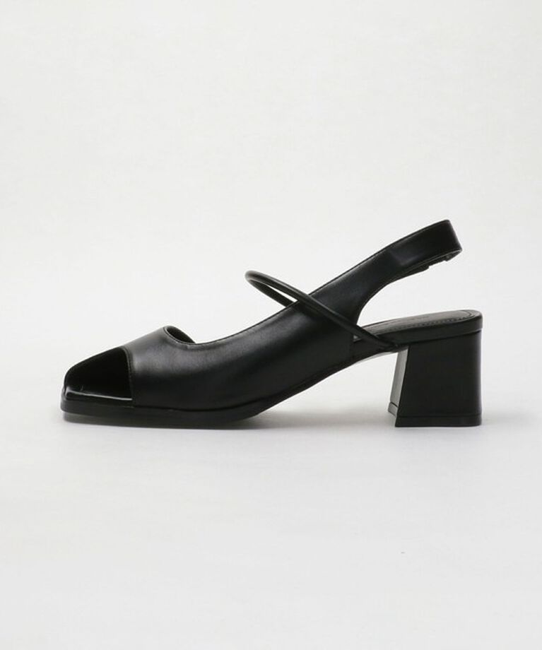 BEAUTY&YOUTH UNITED ARROWS「レザーライク オープントゥ バックストラップミュール」|サンダル|