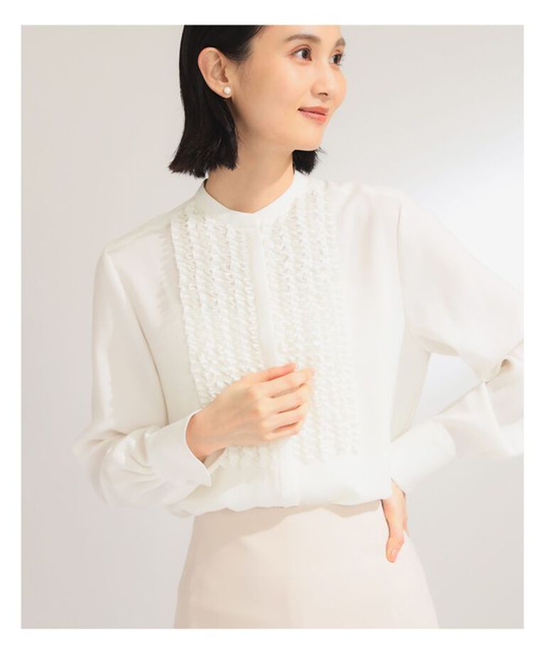 Demi-Luxe BEAMS 「ジョーゼット フリルブラウス＊」|シャツ・ブラウス|