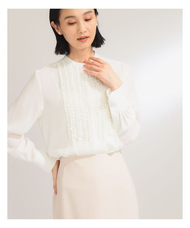 Demi-Luxe BEAMS 「ジョーゼット フリルブラウス＊」|シャツ・ブラウス|