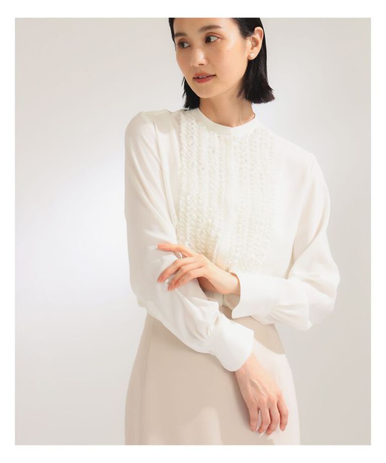 Demi-Luxe BEAMS 「ジョーゼット フリルブラウス＊」|シャツ・ブラウス|