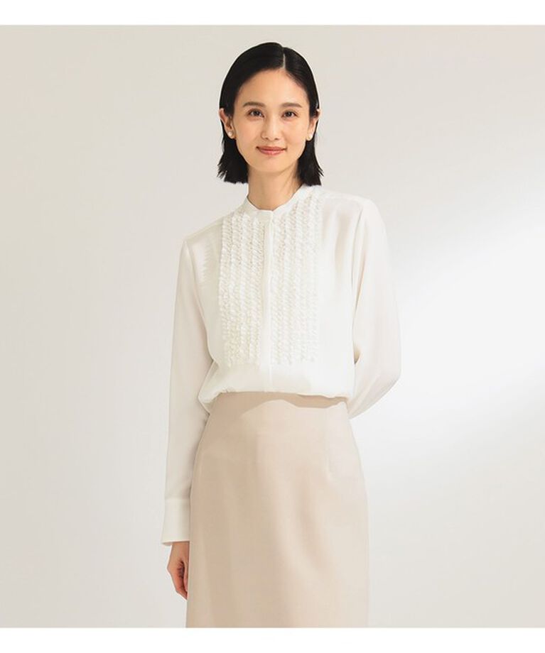 Demi-Luxe BEAMS 「ジョーゼット フリルブラウス＊」|シャツ・ブラウス|