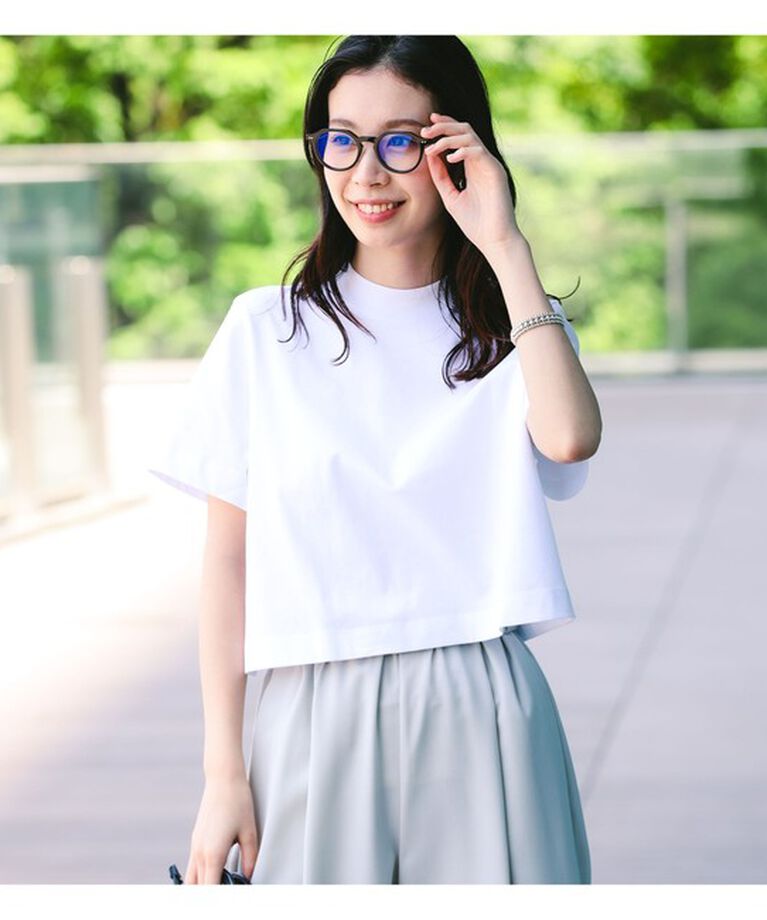 Demi-Luxe BEAMS 「Demi-Luxe BEAMS / モックネック ショート Tシャツ」|Tシャツ・カットソー|WHITE