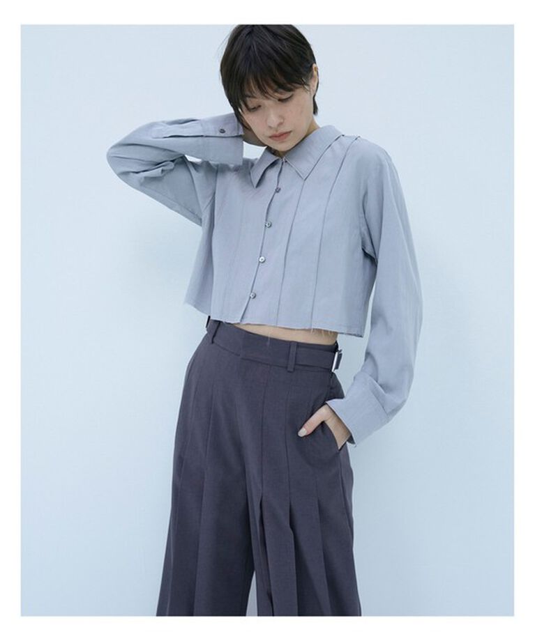Ray BEAMS 「RBS / カットオフ クロップド シャツ」|シャツ・ブラウス|GREY