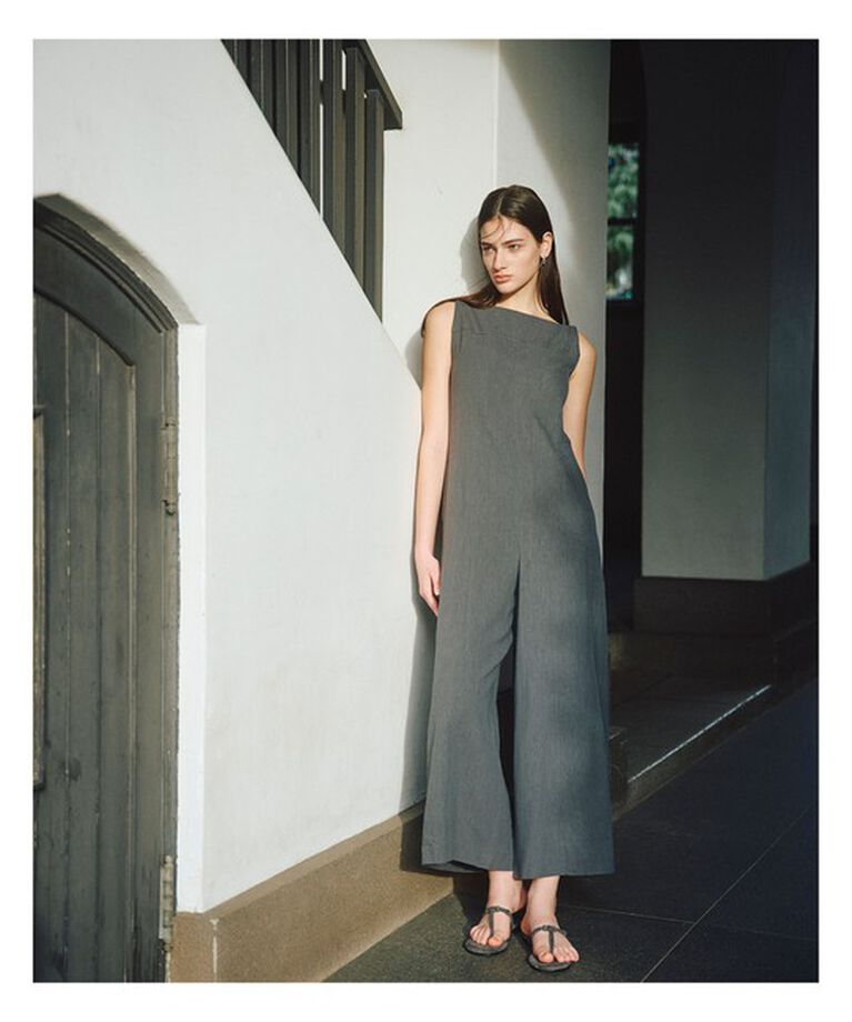 Demi-Luxe BEAMS 「AK+1 /  リネン混 オールインワン」|オールインワン|GREY