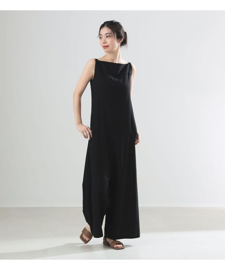 Demi-Luxe BEAMS 「AK+1 /  リネン混 オールインワン」|オールインワン|BLACK