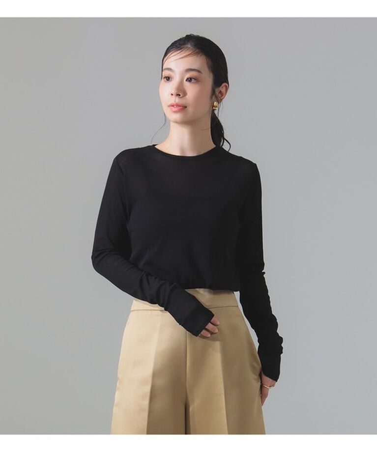 Demi-Luxe BEAMS 「シアーコットン ロングスリーブTシャツ」|Tシャツ・カットソー|