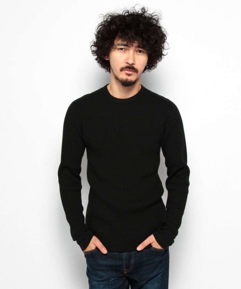 BEAMS「【ビームスの百名品】BEAMS / サーマルカットソー」|Tシャツ・カットソー|BLACK