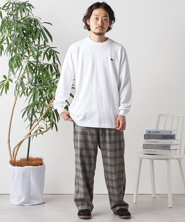 SHIPS any「【SHIPS any別注】LACOSTE: ワンポイント ピケ クルーネック Tシャツ (ロンT)◇」|Tシャツ・カットソー|