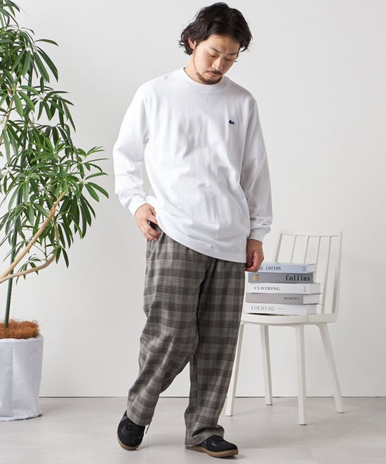 SHIPS any「【SHIPS any別注】LACOSTE: ワンポイント ピケ クルーネック Tシャツ (ロンT)◇」|Tシャツ・カットソー|