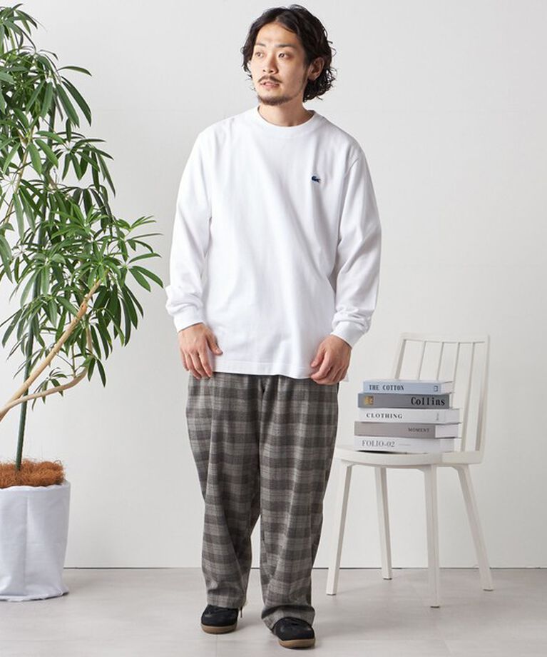 SHIPS any「【SHIPS any別注】LACOSTE: ワンポイント ピケ クルーネック Tシャツ (ロンT)◇」|Tシャツ・カットソー|