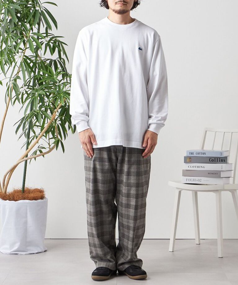 SHIPS any「【SHIPS any別注】LACOSTE: ワンポイント ピケ クルーネック Tシャツ (ロンT)◇」|Tシャツ・カットソー|