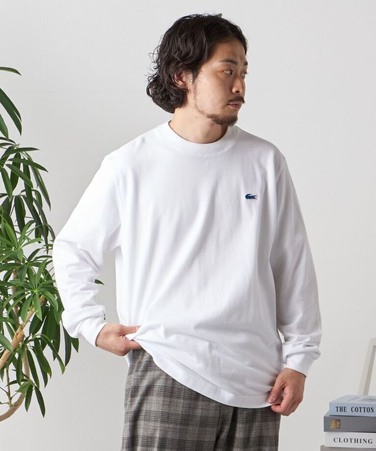 SHIPS any「【SHIPS any別注】LACOSTE: ワンポイント ピケ クルーネック Tシャツ (ロンT)◇」|Tシャツ・カットソー|