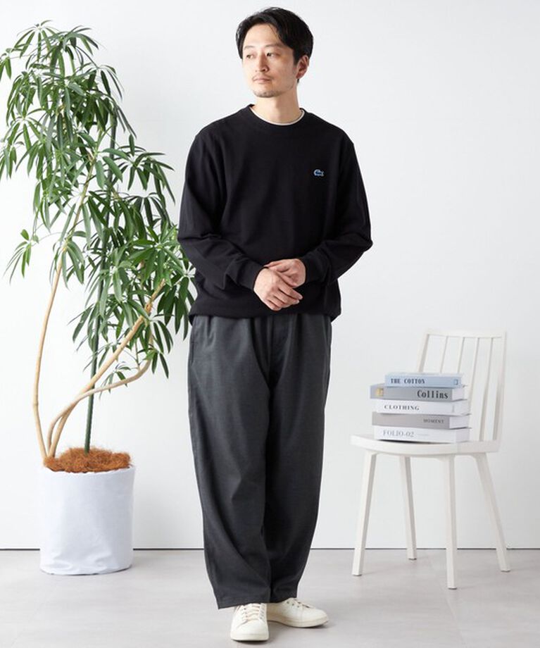 SHIPS any「【SHIPS any別注】LACOSTE: ワンポイント ピケ クルーネック Tシャツ (ロンT)◇」|Tシャツ・カットソー|