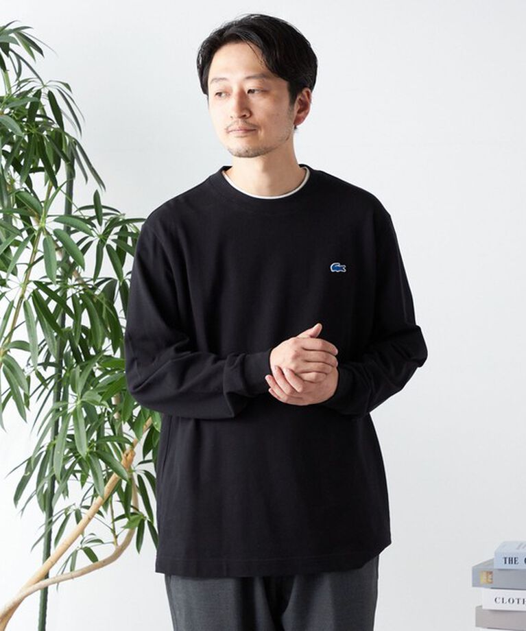 SHIPS any「【SHIPS any別注】LACOSTE: ワンポイント ピケ クルーネック Tシャツ (ロンT)◇」|Tシャツ・カットソー|