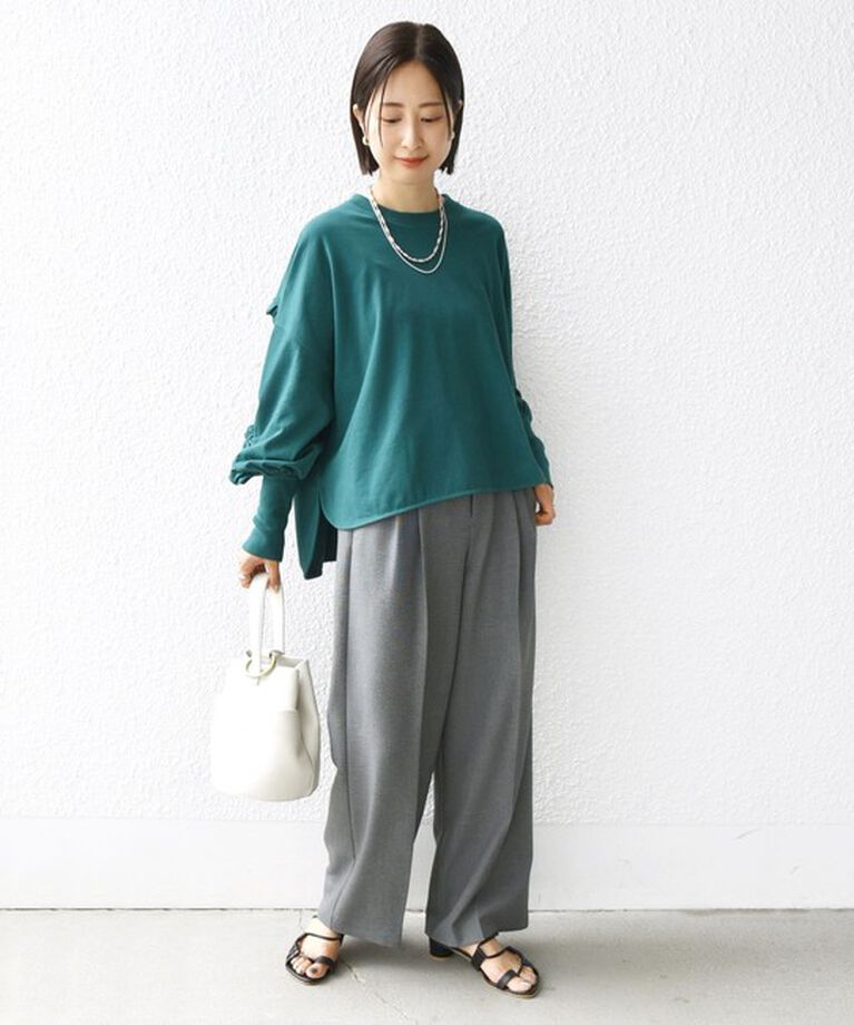 SHIPS for women「〈洗濯機可能〉ロング リブ スリーブ フリル カットソー」|Tシャツ・カットソー|