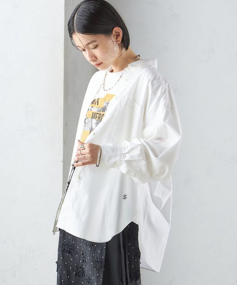 SHIPS for women「〈洗濯機可能〉ピンオックス 刺繍 オーバー シャツ」|シャツ・ブラウス|