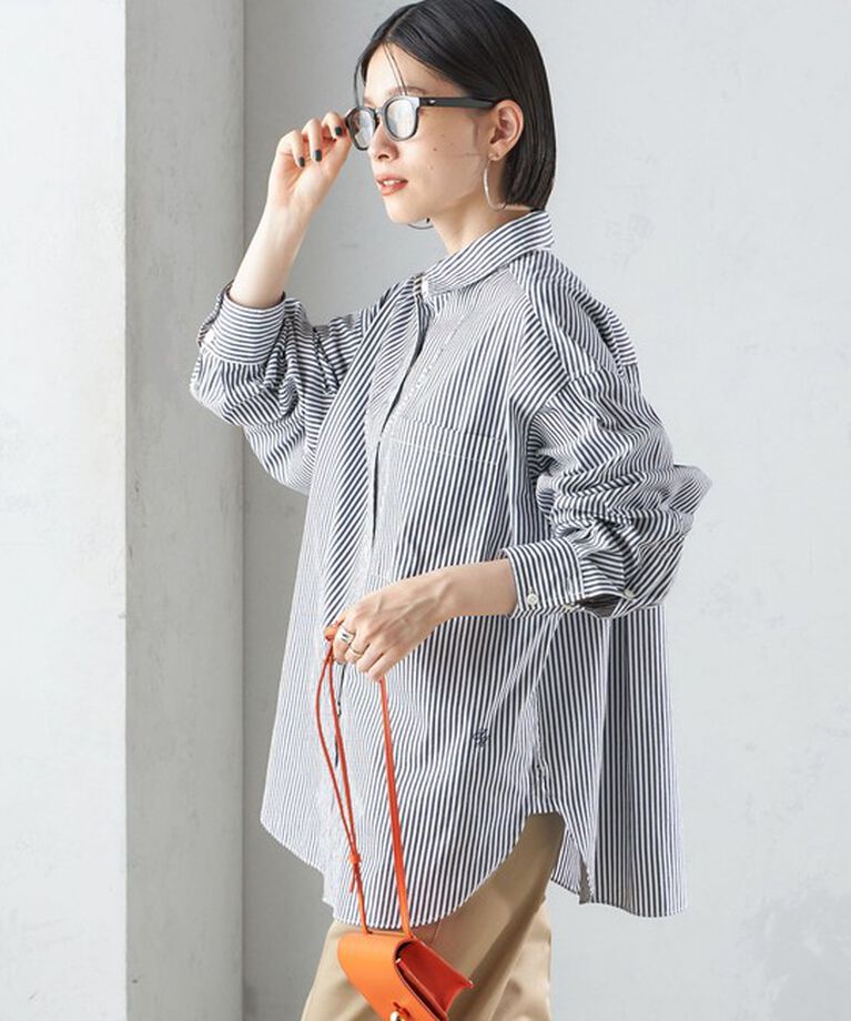 SHIPS for women「〈洗濯機可能〉ピンオックス 刺繍 オーバー シャツ」|シャツ・ブラウス|