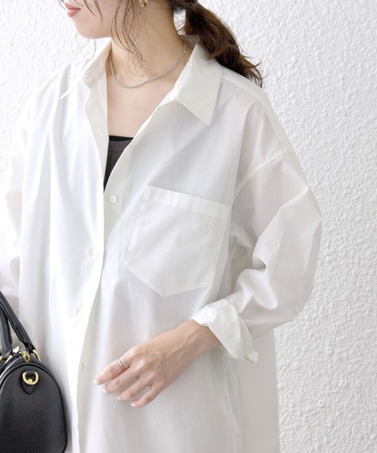 SHIPS any「SHIPS any:〈洗濯機可能〉REPREVE レギュラーカラー ルーズ ポケット シャツ」|シャツ・ブラウス|