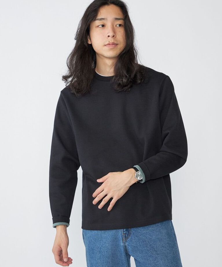 SHIPS「SHIPS: 鹿の子 ダブルフェイス クルーネック ロングスリーブ Tシャツ (ロンT)」|Tシャツ・カットソー|