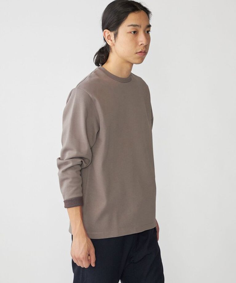 SHIPS「SHIPS: 鹿の子 ダブルフェイス クルーネック ロングスリーブ Tシャツ (ロンT)」|Tシャツ・カットソー|