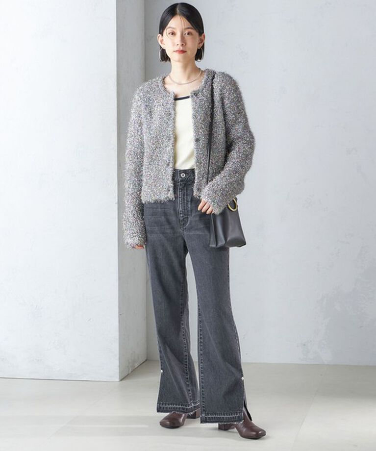 SHIPS for women「〈手洗い可能〉ラメ ニット 配色 カーディガン」|カーディガン|