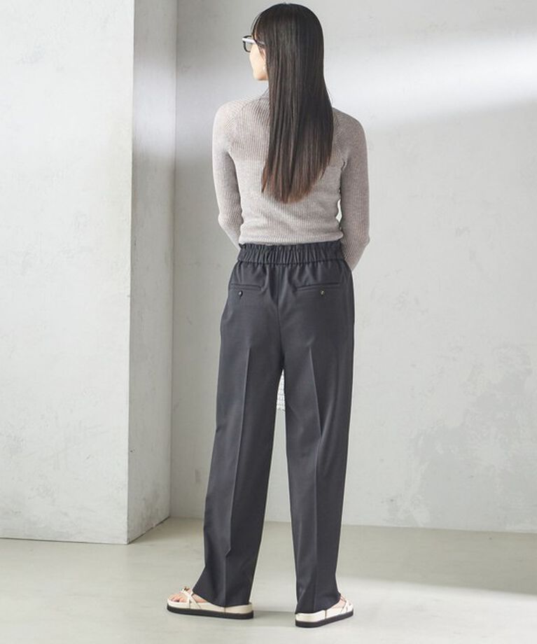 SHIPS for women「〈手洗い可能〉シアー リブ 長袖 ポロ ニット」|ニット・セーター|