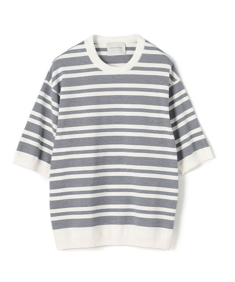 TOMORROWLAND MENS「TOMORROWLAND TRICOT マイクロボーダー ニットTシャツ」|ニット・セーター|12 ホワイト系
