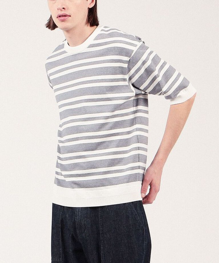 TOMORROWLAND MENS「TOMORROWLAND TRICOT マイクロボーダー ニットTシャツ」|ニット・セーター|