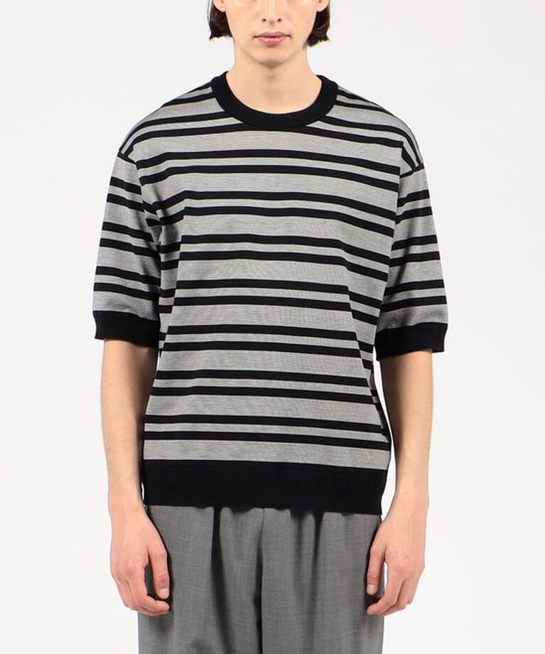TOMORROWLAND MENS「TOMORROWLAND TRICOT マイクロボーダー ニットTシャツ」|ニット・セーター|